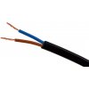 Cabletech Kábel OMYp dvojlinka 2x0,5mm plochý čierny, 1m
