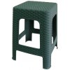 MEGAPLAST Taburet II 45 × 35,5 × 35,5 cm, polyratan, tm. zelená