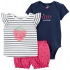 Carter’s Set dielny body kr. rukáv tričko kr. rukáv kraťasy Strawberry Stripes dievča