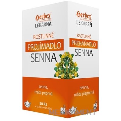 HERBEX Lekáreň Rastlinné PREHÁŇADLO SENNA bylinná zmes (senna a mäta) čaj 20x2 g (40 g)
