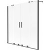 MEXEN/S - Velar Duo dvojkrídlová posuvná vaňová zástena 160 x 150 cm, dekor, grafit metal 896-160-000-32-95