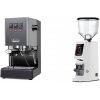 Gaggia New Classic E24 BC, grey + Eureka Atom W 65, white