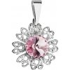 Evolution Group Prívesok bižutéria so Swarovski krištáľmi ružový kvietok 54032.3 light rose