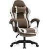 Tempo Kondela Kancelárske/herné kreslo, hnedá/biela, HOSPO