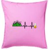 EKG z hôr na pivo - Vankúš 50x50 - 50x50 - Iba poťah ( Ružová )