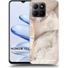Picasee silikónový čierny obal pre Honor 70 Lite - Cream marble