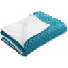 Biante Detská obojstranná deka Minky TOP 3D bodky/Polar MKP-056 Morská modrá 100x150 cm