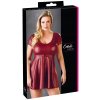 Cottelli Plus Size - Mini šaty v áčkovej farbe (bordová)