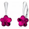 Stříbrné náušnice se Swarovski® Crystals květ fuchsie