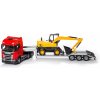 EMEK Kamión SCANIA S Next Gen červená + podvalník + bager