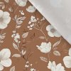 Bavlna premium NELA biele kvety Via na mocha mousse-NT-3531