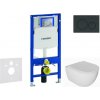 Geberit Duofix - Set predstenovej inštalácie, klozetu Oudee a dosky softclose, tlačidlo Sigma20, čierna lesk/čierna mat SANI11CA5131