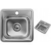 Jednokomorový drez Granitan TURI, strieborná oceľ