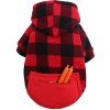 HAVINKO.EU flisové oblečenie pre psa s kapucňou čierno-červené 