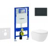 Geberit Duofix - Set predstenovej inštalácie, klozetu Oudee Vortex a dosky softclose, tlačidlo Sigma30, čierna lesk/čierna mat SANI11CA5147
