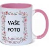 HRNČEK S FOTKOU FAREBNÝ RÁMIK NAJLEPŠIA BABIČKA 350 ML FOTOpošta Farba: RUŽOVÝ