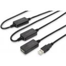 Digitus DA-73103 USB 2.0 aktivní prodlužovací, 25m, černý