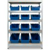 Majster Regál Nitová regálová jednotka 5L 180x120X45 ANTR TEXT MATE+Ergobox 5 modrá, Modrá