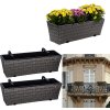 Stilista Sada Závesný Kvetináč 60 cm 2kusy TECHNORATTAN, sivý