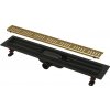 Alcadrain APZ10BLACK-550BRASS - Podlahový žľab s okrajom pre perforovaný rošt, mosadz