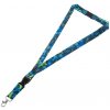 OXYBAG 8-54824NN Premium Dinosaurus, kľúčenka na krk s karabínkou, modrá