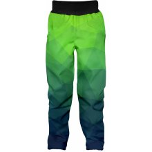 WAMU detské softshellové nohavice, MOZAIKA, zelená