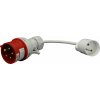 Adaptér z vidlice 16A/400V/5P na zásuvku domovú 250V SCHUKO šnúrový IP44 - SA-2S (SEZ DK)