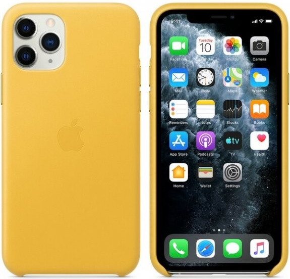 Apple iPhone 11 Pro Max kožené - Meyer Lemon, MX0A2ZM/A