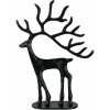 Vianočná hliníková dekorácia Black reindeer 23 x 31,5 x 8 cm
