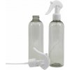 Plastová fľaša, recyklovaná, biely pákový rozprašovač, 250 ml