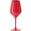 Červený nerozbitný plastový pohár na víno 470 ml 6pack