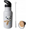Kikadu Detská termofľaša Panda Silver Grey 350ml