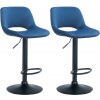 Sada 2 barových stoličiek Camden velvet, modrá