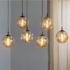 EMIBIG LIGHTING Závesné svietidlo Glassy, 6-pl., čierne, jantárové, sklo, 75 cm - 713/6