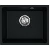 Sink Quality Crypton 55, kuchynský granitový drez 460x375x205 mm + chrómový sifón, čierna, SKQ-CRY.C.1KBO.55.X