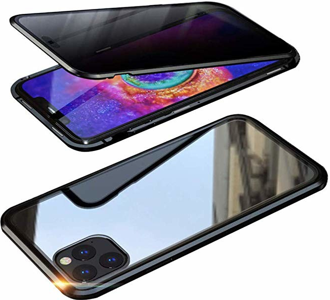 Beweare Magnetické obojstranné s tvrdeném sklom na iPhone 11 Pro - čierne