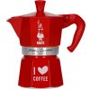 Bialetti Moka Express Love 3 šálky červená