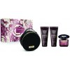 Versace Crystal Noir parfumovaná voda pre ženy 90 ml + sprchový gél 100 ml + telové mlieko 100 ml kozmetická taška darčeková sada