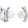 Silvego Strieborné náušnice ADELINA s bielou prírodnou perlou FNJE0608-PRLPS