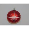 ONREX Vianočná ozdoba sklenená guľa červená vetvička pr. 8 cm