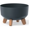 PROSPERPLAST Kvetináč GRACIA LOW ECO WOOD 28,5cm antracit