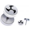 Šperky eshop - Okrúhly falošný piercing do ucha z ocele - špirálový motív PC31.08