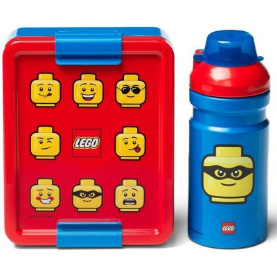 LEGO ICONIC Classic desiatový set fľaša a box červená/modrá