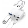 AppleMix Adaptér pre Apple iPhone / iPad Lightning / USB-C na USB-C + USB-A + 3,5 mm jack