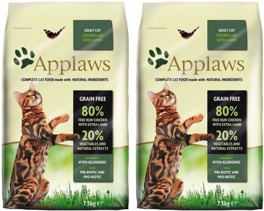 APPLAWS Dry Cat Adult kuracie a jahňacie mäso 2 x 7,5 kg