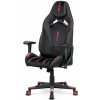 Autronic KA-F07 RED Herné kreslo E-RACER, čierna zamatová látka a ekokoža, hojdací mechanizmus, operák 90--180°, kovový kríž, 2D podrúčky