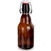 Sklenená fľaša s klipom 340 ml z tmavého skla