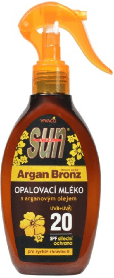 SunVital Argan Oil opaľovacie mlieko SPF20 200 ml