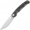 MKM ECLIPSE – MAGNACUT SATIN bld - Ti FRAME, DARK MATTER BLACK CF OVERLAY Linerlock MK EL-GYCF