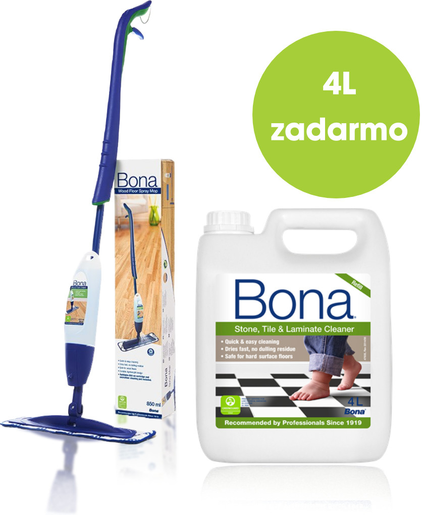Bona Spray Mop na laminátové podlahy a dlažbu + čistič 4 l